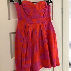 Shoshanna strapless sweetheart neck dress